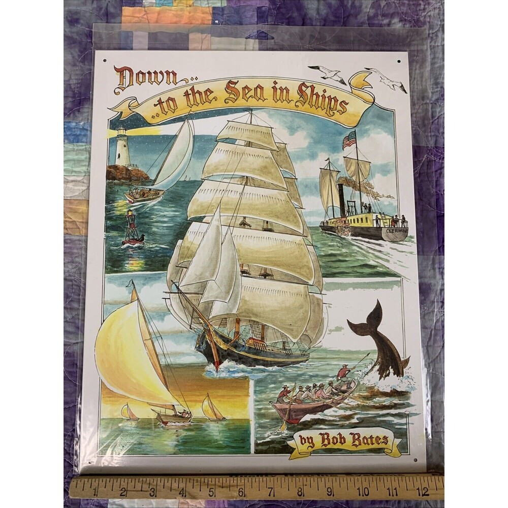 Down To The Sea In Ships Nautical Metal 12.5x16 Sign Wall Decor Bar Shop Room - Picture 2 of 3